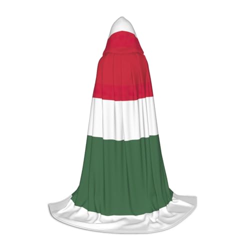 HJLUUFT Kapuzenumhang mit Flagge von Ungarn, Halloween-Umhang, langes Kostüm, Maskerade-Kleid, Cosplay-Kostüm von HJLUUFT