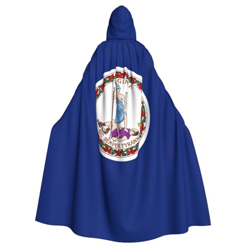 HJLUUFT Kapuzenumhang mit Flagge von Virginia, Mittelalter-Kostüm, Halloween, volle Länge, Halloween-Weihnachtskostüm HJLUUFT Kapuzenumhang mit Flagge von Virginia, Mittelalter-Kostüm, Halloween, volle Länge, Halloween-Weihnachtskostüm von HJLUUFT