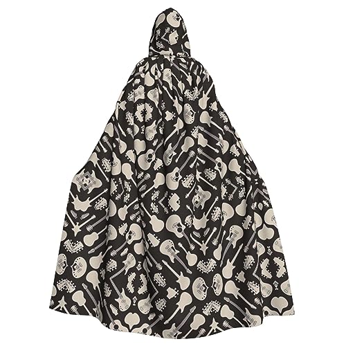 HJLUUFT Kapuzenumhang mit Gitarrenmuster, Mittelalter-Kostüm, Halloween, volle Länge, Halloween, Weihnachten HJLUUFT Kapuzenumhang mit Gitarrenmuster, Mittelalter-Kostüm, Halloween, volle Länge, Halloween, Weihnachten von HJLUUFT