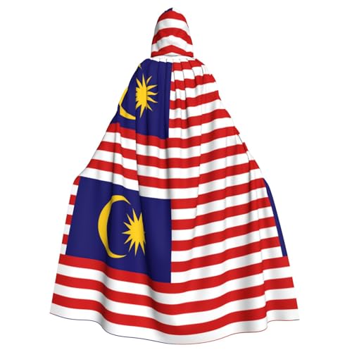 HJLUUFT Kapuzenumhang mit Malaysia-Flagge, Mittelalter-Kostüm, Halloween, volle Länge, Halloween, Weihnachten HJLUUFT Kapuzenumhang mit Malaysia-Flagge, Mittelalter-Kostüm, Halloween, volle Länge, Halloween, Weihnachten von HJLUUFT