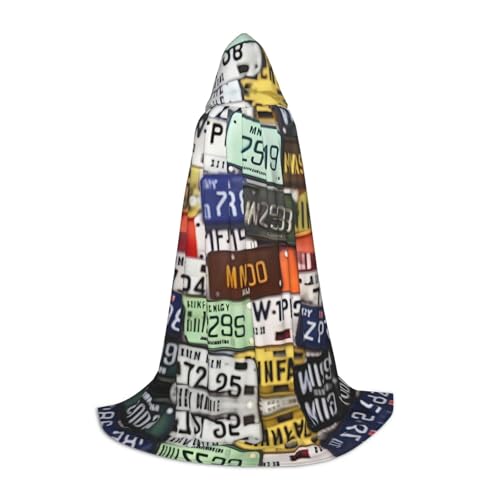 HJLUUFT Kapuzenumhang mit Nummernschild für Teenager, Halloween, langer Umhang, Kostüm, Maskerade-Kleid, Cosplay-Kostüm von HJLUUFT