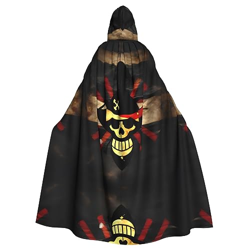 HJLUUFT Kapuzenumhang mit Piratenflagge, Mittelalter-Kostüm, Halloween, volle Länge, Halloween-Weihnachtskostüm von HJLUUFT