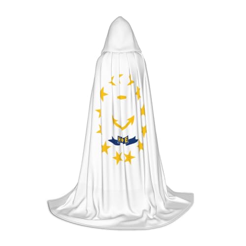 HJLUUFT Kapuzenumhang mit Rhode Island-Staatsflagge, Renaissance-Umhang für Damen und Herren, mittelalterliches Ritter-Outfit, Gothic, Uni HJLUUFT Kapuzenumhang mit Rhode Island-Staatsflagge, Renaissance-Umhang für Damen und Herren, mittelalterliches Ritter-Outfit, Gothic, Uni von HJLUUFT
