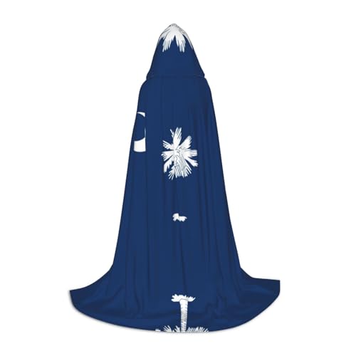 HJLUUFT Kapuzenumhang mit South Carolina-Flagge, langer Umhang mit Kapuze, Kostüm, Maskerade-Kleid, Cosplay-Kostüm von HJLUUFT