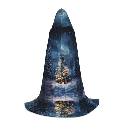 HJLUUFT Kapuzenumhang mit Weihnachtsbaum, Schnee-Druck, Renaissance, für Damen und Herren, mittelalterliches Ritter-Outfit, Gothic, Uni HJLUUFT Kapuzenumhang mit Weihnachtsbaum, Schnee-Druck, Renaissance, für Damen und Herren, mittelalterliches Ritter-Outfit, Gothic, Uni von HJLUUFT