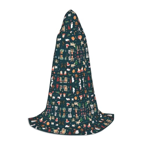 HJLUUFT Kapuzenumhang mit Weihnachtsmann-Motiv, Renaissance-Umhang für Damen und Herren, mittelalterliches Ritter-Outfit, Gothic, Uni HJLUUFT Kapuzenumhang mit Weihnachtsmann-Motiv, Renaissance-Umhang für Damen und Herren, mittelalterliches Ritter-Outfit, Gothic, Uni von HJLUUFT