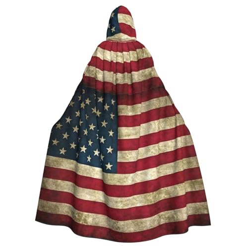 HJLUUFT Kapuzenumhang mit amerikanischer Flagge, Mittelalter-Kostüm, Halloween, volle Länge, Halloween, Weihnachten HJLUUFT Kapuzenumhang mit amerikanischer Flagge, Mittelalter-Kostüm, Halloween, volle Länge, Halloween, Weihnachten von HJLUUFT