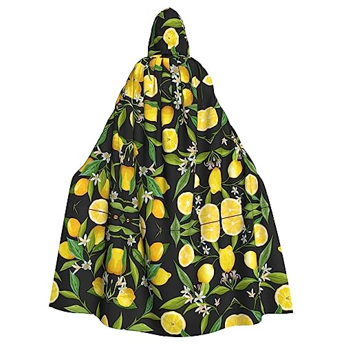 HJLUUFT Kapuzenumhang mit gelbem Zitronendruck, Mittelalter-Kostüm, Halloween, volle Länge, Halloween, Weihnachten HJLUUFT Kapuzenumhang mit gelbem Zitronendruck, Mittelalter-Kostüm, Halloween, volle Länge, Halloween, Weihnachten von HJLUUFT