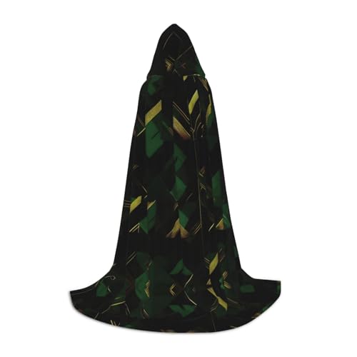 HJLUUFT Kapuzenumhang mit geometrischem Druck, Renaissance-Umhang für Damen und Herren, mittelalterliches Ritter-Outfit, Gothic, Uni, Schwarz / Grün / Gold HJLUUFT Kapuzenumhang mit geometrischem Druck, Renaissance-Umhang für Damen und Herren, mittelalterliches Ritter-Outfit, Gothic, Uni, Schwarz / Grün / Gold von HJLUUFT