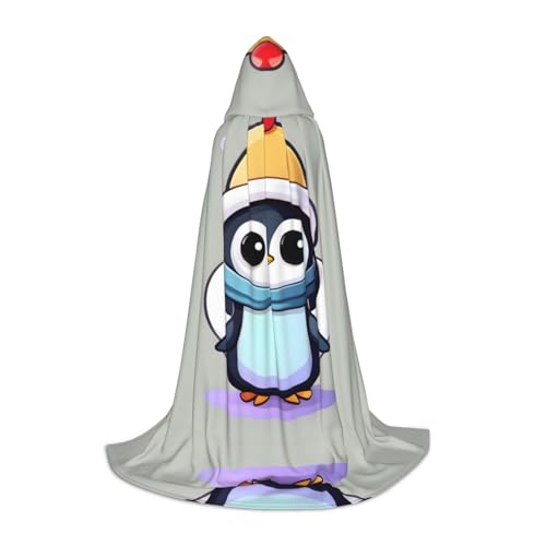 HJLUUFT Kapuzenumhang mit süßem Pinguin-Druck, Renaissance-Umhang für Damen und Herren, mittelalterliches Ritter-Outfit, Gothic, Uni HJLUUFT Kapuzenumhang mit süßem Pinguin-Druck, Renaissance-Umhang für Damen und Herren, mittelalterliches Ritter-Outfit, Gothic, Uni von HJLUUFT