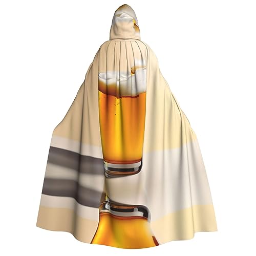 HJLUUFT Langer Kapuzenumhang mit Bierschaum-Druck, Halloween, Weihnachten, Kostüme, Mittelalter, Renaissance, Wikingerkönigs-Umhang HJLUUFT Langer Kapuzenumhang mit Bierschaum-Druck, Halloween, Weihnachten, Kostüme, Mittelalter, Renaissance, Wikingerkönigs-Umhang von HJLUUFT