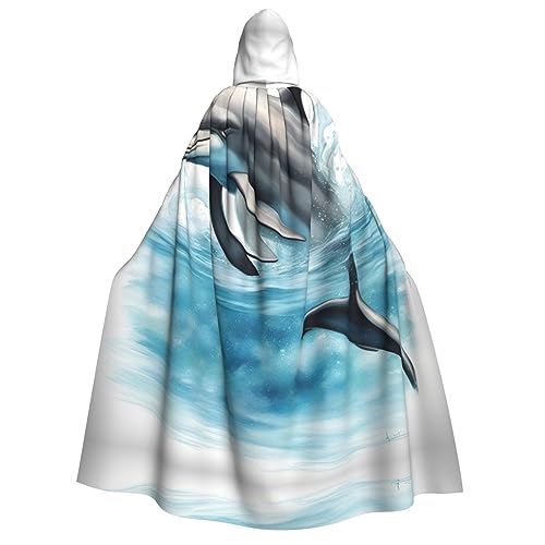 HJLUUFT Langer Kapuzenumhang mit Delfin-Motiv, für Halloween, Weihnachten, Mittelalter, Renaissance, Wikinger-Könige-Umhang HJLUUFT Langer Kapuzenumhang mit Delfin-Motiv, für Halloween, Weihnachten, Mittelalter, Renaissance, Wikinger-Könige-Umhang von HJLUUFT