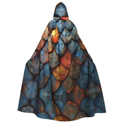 HJLUUFT Langer Kapuzenumhang mit Drachen-Schuppen-Druck, Halloween, Weihnachten, Kostüme, Mittelalter, Renaissance, Wikingerkönigs-Umhang HJLUUFT Langer Kapuzenumhang mit Drachen-Schuppen-Druck, Halloween, Weihnachten, Kostüme, Mittelalter, Renaissance, Wikingerkönigs-Umhang von HJLUUFT
