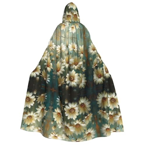 HJLUUFT Langer Kapuzenumhang mit Gänseblümchen-Aufdruck, Halloween, Weihnachten, Kostüme, Mittelalter, Renaissance, Wikingerkönigs-Umhang HJLUUFT Langer Kapuzenumhang mit Gänseblümchen-Aufdruck, Halloween, Weihnachten, Kostüme, Mittelalter, Renaissance, Wikingerkönigs-Umhang von HJLUUFT