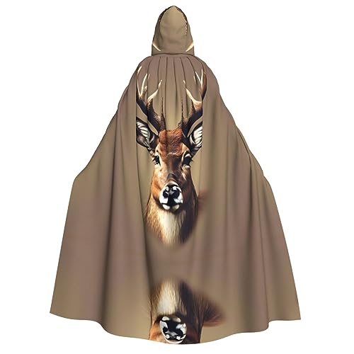 HJLUUFT Langer Kapuzenumhang mit Hirschkopf, Umhang für Halloween, Weihnachten, Mittelalter, Renaissance, Wikingerkönigs-Umhang HJLUUFT Langer Kapuzenumhang mit Hirschkopf, Umhang für Halloween, Weihnachten, Mittelalter, Renaissance, Wikingerkönigs-Umhang von HJLUUFT