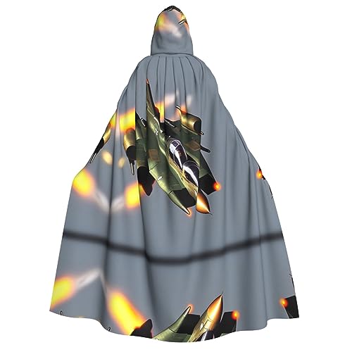 HJLUUFT Langer Kapuzenumhang mit Jet-Kämpfer-Druck, Halloween, Weihnachten, Kostüme, Mittelalter-Renaissance, Wikinger-Könige-Umhang HJLUUFT Langer Kapuzenumhang mit Jet-Kämpfer-Druck, Halloween, Weihnachten, Kostüme, Mittelalter-Renaissance, Wikinger-Könige-Umhang von HJLUUFT