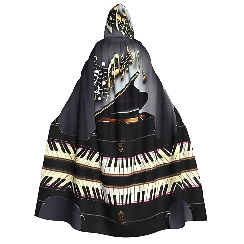HJLUUFT Langer Kapuzenumhang mit Musiknoten, Klavierdruck, Halloween, Weihnachten, Kostüme, Mittelalterliche Renaissance, Wikingerkönigs-Umhang HJLUUFT Langer Kapuzenumhang mit Musiknoten, Klavierdruck, Halloween, Weihnachten, Kostüme, Mittelalterliche Renaissance, Wikingerkönigs-Umhang von HJLUUFT