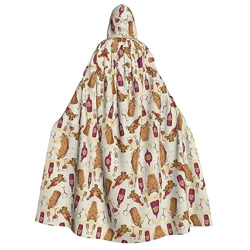 HJLUUFT Langer Kapuzenumhang mit Rotwein-Aufdruck, Halloween, Weihnachten, Kostüme, Mittelalter, Renaissance, Wikingerkönigs-Umhang HJLUUFT Langer Kapuzenumhang mit Rotwein-Aufdruck, Halloween, Weihnachten, Kostüme, Mittelalter, Renaissance, Wikingerkönigs-Umhang von HJLUUFT