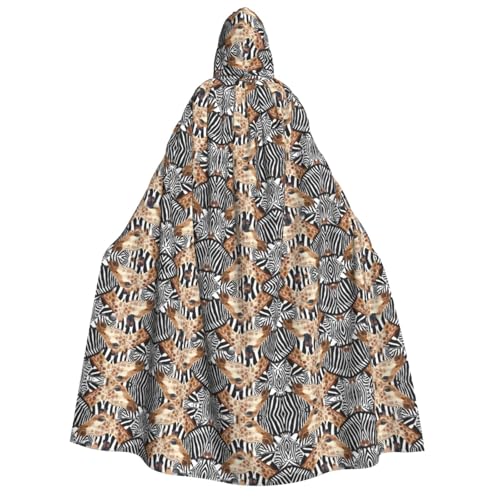 HJLUUFT Langer Kapuzenumhang mit Zebra- und Giraffen-Druck, Halloween, Weihnachten, Kostüme, Mittelalter-Renaissance, Wikingerkönigs-Umhang HJLUUFT Langer Kapuzenumhang mit Zebra- und Giraffen-Druck, Halloween, Weihnachten, Kostüme, Mittelalter-Renaissance, Wikingerkönigs-Umhang von HJLUUFT