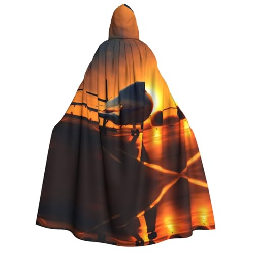 HJLUUFT Langer Umhang mit Kapuze im Flugzeug bei Sonnenuntergang, Halloween, Weihnachten, Kostüme, Mittelalter, Renaissance, Wikingerkönigs-Umhang HJLUUFT Langer Umhang mit Kapuze im Flugzeug bei Sonnenuntergang, Halloween, Weihnachten, Kostüme, Mittelalter, Renaissance, Wikingerkönigs-Umhang von HJLUUFT