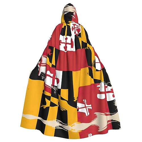 HJLUUFT Maryland-Flaggen-Druck, Kapuzenumhang, Umhang, Mittelalter-Kostüm, Halloween, Halloween, Weihnachten HJLUUFT Maryland-Flaggen-Druck, Kapuzenumhang, Umhang, Mittelalter-Kostüm, Halloween, Halloween, Weihnachten von HJLUUFT