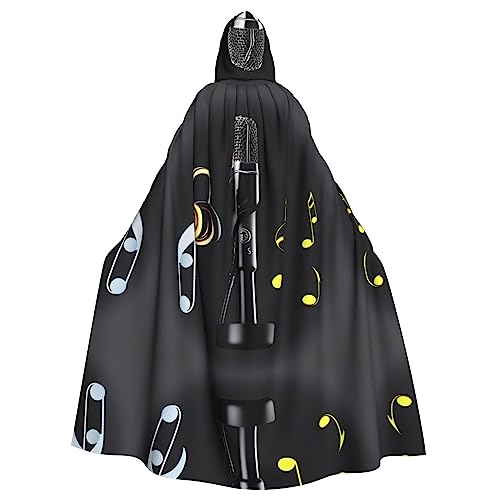 HJLUUFT Mikrofon mit Musiknoten-Druck, Kapuzenumhang, Mittelalter-Kostüm, Halloween, Halloween, Weihnachtskostüm HJLUUFT Mikrofon mit Musiknoten-Druck, Kapuzenumhang, Mittelalter-Kostüm, Halloween, Halloween, Weihnachtskostüm von HJLUUFT