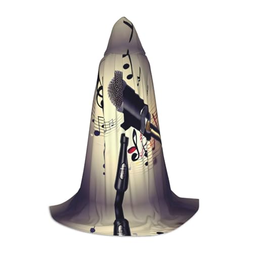 HJLUUFT Mikrofon mit Musiknoten-Druck, Renaissance, Kapuzenumhang, Halloween, Mittelalter-Kostüm, Cosplay, langer Umhang für Damen und Herren HJLUUFT Mikrofon mit Musiknoten-Druck, Renaissance, Kapuzenumhang, Halloween, Mittelalter-Kostüm, Cosplay, langer Umhang für Damen und Herren von HJLUUFT