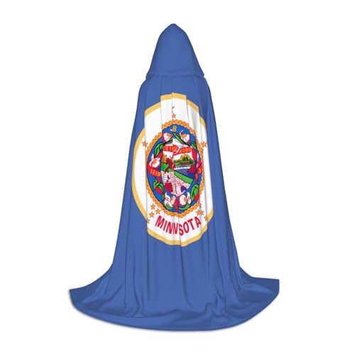 HJLUUFT Minnesota Kapuzenumhang mit Staatsflagge, Renaissance-Umhang für Damen und Herren, mittelalterliches Ritter-Outfit, Gothic, Uni HJLUUFT Minnesota Kapuzenumhang mit Staatsflagge, Renaissance-Umhang für Damen und Herren, mittelalterliches Ritter-Outfit, Gothic, Uni von HJLUUFT