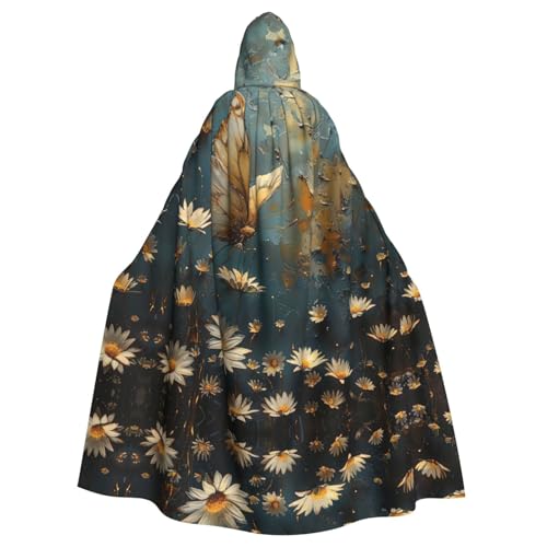 HJLUUFT Mittelalterlicher Kapuzenumhang mit Gänseblümchen und goldenen Schmetterlingen, Renaissance, langer Umhang für Herren, Cosplay-Kostüme, Halloween HJLUUFT Mittelalterlicher Kapuzenumhang mit Gänseblümchen und goldenen Schmetterlingen, Renaissance, langer Umhang für Herren, Cosplay-Kostüme, Halloween von HJLUUFT