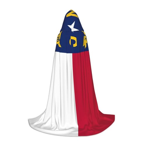 HJLUUFT North Carolina Umhang mit Staatsflagge, Renaissance, Kapuzenumhang, Halloween, Mittelalter-Kostüm, Cosplay, langer Umhang für Damen und Herren von HJLUUFT