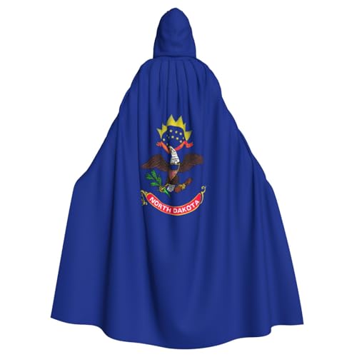 HJLUUFT North Dakota Uni Renaissance Kapuzenumhang mit Staatsflagge, langer Umhang für Halloween, Cosplay-Kostüme von HJLUUFT
