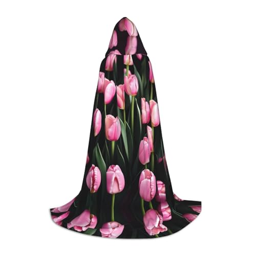 HJLUUFT Rosa und Tulpen Teenager Kapuzenumhang Halloween Umhang Kostüm Maskerade Kleid Cosplay Kostüm HJLUUFT Rosa und Tulpen Teenager Kapuzenumhang Halloween Umhang Kostüm Maskerade Kleid Cosplay Kostüm von HJLUUFT