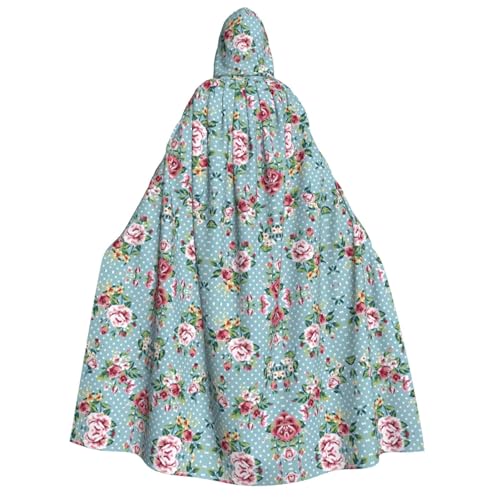HJLUUFT Rosen-Blumen-Druck, langer Umhang mit Kapuze, Umhang für Halloween, Weihnachten, Mittelalter, Renaissance, Wikingerkönigs-Umhang HJLUUFT Rosen-Blumen-Druck, langer Umhang mit Kapuze, Umhang für Halloween, Weihnachten, Mittelalter, Renaissance, Wikingerkönigs-Umhang von HJLUUFT