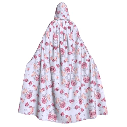 HJLUUFT Rote Rosen Blumendruck, langer Kapuzenumhang für Halloween, Weihnachten, Kostüme, Mittelalter, Renaissance, Wikingerkönigs-Umhang HJLUUFT Rote Rosen Blumendruck, langer Kapuzenumhang für Halloween, Weihnachten, Kostüme, Mittelalter, Renaissance, Wikingerkönigs-Umhang von HJLUUFT