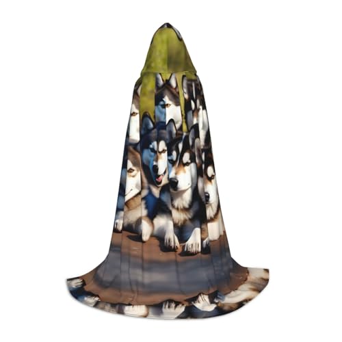 HJLUUFT Schöner Huskys Kapuzenumhang für Teenager, Halloween-Umhang, langes Kostüm, Maskerade-Kleid, Cosplay-Kostüm HJLUUFT Schöner Huskys Kapuzenumhang für Teenager, Halloween-Umhang, langes Kostüm, Maskerade-Kleid, Cosplay-Kostüm von HJLUUFT