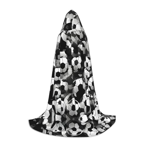 HJLUUFT Schwarz-weißer Umhang mit Fußball-Druck, Renaissance-Umhang, Halloween, Mittelalter-Kostüm, Cosplay, langer Umhang für Damen und Herren HJLUUFT Schwarz-weißer Umhang mit Fußball-Druck, Renaissance-Umhang, Halloween, Mittelalter-Kostüm, Cosplay, langer Umhang für Damen und Herren von HJLUUFT