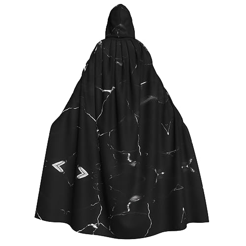 HJLUUFT Schwarzer Marmor-Druck, langer Umhang mit Kapuze, Umhang für Halloween, Weihnachten, Mittelalter, Renaissance, Wikingerkönigs-Umhang HJLUUFT Schwarzer Marmor-Druck, langer Umhang mit Kapuze, Umhang für Halloween, Weihnachten, Mittelalter, Renaissance, Wikingerkönigs-Umhang von HJLUUFT