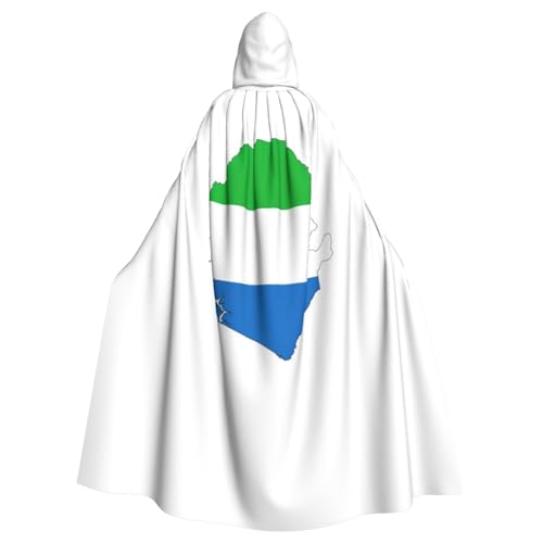 HJLUUFT Sierra Leone Flagge, Kartendruck, Kapuzenumhang, Umhang, Mittelalter-Kostüm, Halloween, Halloween, Weihnachtskostüm HJLUUFT Sierra Leone Flagge, Kartendruck, Kapuzenumhang, Umhang, Mittelalter-Kostüm, Halloween, Halloween, Weihnachtskostüm von HJLUUFT