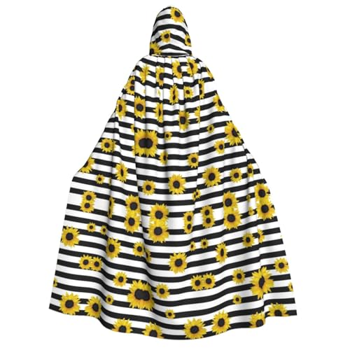 HJLUUFT Stilvoller Sonnenblumen-Druck, langer Umhang mit Kapuze, Umhang für Halloween, Weihnachten, Mittelalter, Renaissance, Wikingerkönigs-Umhang HJLUUFT Stilvoller Sonnenblumen-Druck, langer Umhang mit Kapuze, Umhang für Halloween, Weihnachten, Mittelalter, Renaissance, Wikingerkönigs-Umhang von HJLUUFT