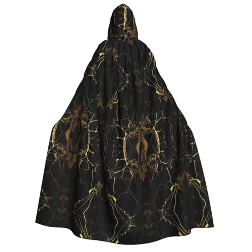 HJLUUFT Stilvoller Umhang mit goldfarbener Marmorierung, langer Kapuzenumhang für Halloween, Weihnachten, Kostüme, Mittelalter, Renaissance, Wikingerkönigs-Umhang HJLUUFT Stilvoller Umhang mit goldfarbener Marmorierung, langer Kapuzenumhang für Halloween, Weihnachten, Kostüme, Mittelalter, Renaissance, Wikingerkönigs-Umhang von HJLUUFT