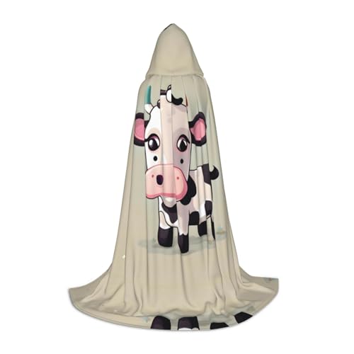 HJLUUFT Süßer weißer Umhang mit Kuh-Druck, Renaissance, Kapuzenumhang, Halloween, Mittelalter-Kostüm, Cosplay, langer Umhang für Damen und Herren HJLUUFT Süßer weißer Umhang mit Kuh-Druck, Renaissance, Kapuzenumhang, Halloween, Mittelalter-Kostüm, Cosplay, langer Umhang für Damen und Herren von HJLUUFT
