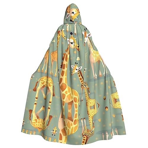 HJLUUFT Süßer wilder Cartoon-Giraffen-Druck, mittelalterlicher Kapuzenumhang für Erwachsene, Renaissance, langer Umhang für Herren, Cosplay-Kostüme, Halloween HJLUUFT Süßer wilder Cartoon-Giraffen-Druck, mittelalterlicher Kapuzenumhang für Erwachsene, Renaissance, langer Umhang für Herren, Cosplay-Kostüme, Halloween von HJLUUFT