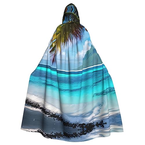 HJLUUFT Tahiti Strand-Aufdruck, Kapuzenumhang, Umhang, Mittelalter-Kostüm, Halloween, Halloween, Weihnachten HJLUUFT Tahiti Strand-Aufdruck, Kapuzenumhang, Umhang, Mittelalter-Kostüm, Halloween, Halloween, Weihnachten von HJLUUFT