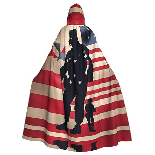 HJLUUFT US-Militär-Soldaten, patriotischer Gedenktags-Druck, Kapuzenumhang, Umhang, Mittelalter-Kostüm, Halloween, Halloween, Weihnachten HJLUUFT US-Militär-Soldaten, patriotischer Gedenktags-Druck, Kapuzenumhang, Umhang, Mittelalter-Kostüm, Halloween, Halloween, Weihnachten von HJLUUFT