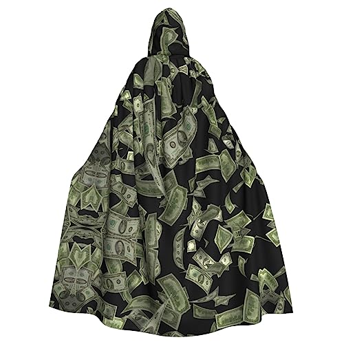 HJLUUFT Umhang mit Dollarzeichen, Gelddruck, Kapuzenumhang, Mittelalter-Kostüm, Halloween, Halloween, Weihnachten HJLUUFT Umhang mit Dollarzeichen, Gelddruck, Kapuzenumhang, Mittelalter-Kostüm, Halloween, Halloween, Weihnachten von HJLUUFT