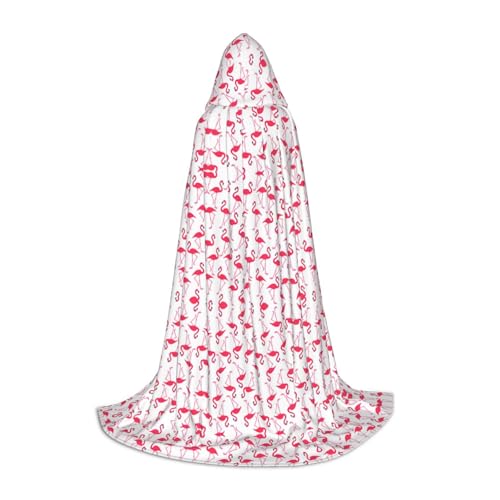 HJLUUFT Umhang mit Flamingo-Muster, Renaissance, Kapuzenumhang, Halloween, Mittelalter-Kostüm, Cosplay, langer Umhang für Damen und Herren von HJLUUFT