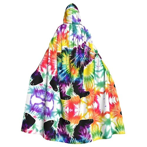 HJLUUFT Umhang mit Kapuze, Bärentanzer, Batikdruck, Mittelalter-Kostüm, Halloween, Halloween, Weihnachten HJLUUFT Umhang mit Kapuze, Bärentanzer, Batikdruck, Mittelalter-Kostüm, Halloween, Halloween, Weihnachten von HJLUUFT