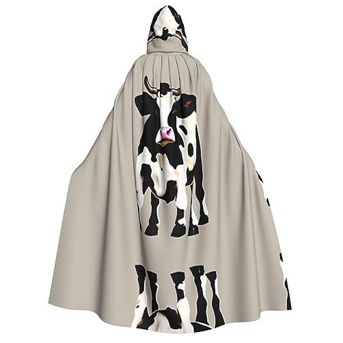 HJLUUFT Umhang mit Kapuze, Kuh, schwarz, Punktemuster, lang, für Halloween, Weihnachten, Mittelalter, Renaissance, Wikingerkönigs-Umhang HJLUUFT Umhang mit Kapuze, Kuh, schwarz, Punktemuster, lang, für Halloween, Weihnachten, Mittelalter, Renaissance, Wikingerkönigs-Umhang von HJLUUFT