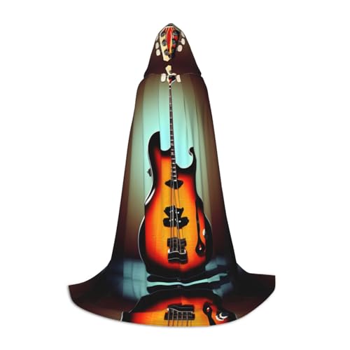 HJLUUFT Umhang mit Kapuze, Motiv: Gitarre, Bass, Musik, Musikinstrument, Renaissance, Halloween, Mittelalter-Kostüm, Cosplay, langer Umhang für Damen und Herren HJLUUFT Umhang mit Kapuze, Motiv: Gitarre, Bass, Musik, Musikinstrument, Renaissance, Halloween, Mittelalter-Kostüm, Cosplay, langer Umhang für Damen und Herren von HJLUUFT
