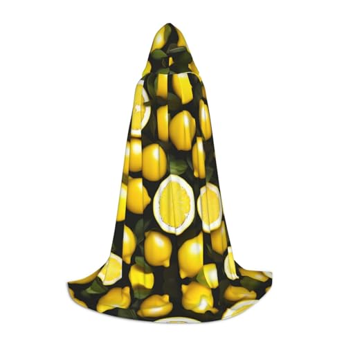 HJLUUFT Umhang mit Kapuze Zitronengelb Teenager Umhang Halloween Umhang Lang Umhang Kostüm Kostüm Cosplay Kostüm von HJLUUFT
